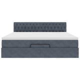 Struttura Letto Pouf con Materasso 180x200 cm in Velluto