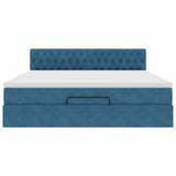 Struttura Letto Pouf con Materasso 180x200 cm in Velluto