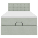 Struttura Letto Pouf con Materasso 90x190 cm in Velluto
