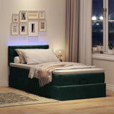 Struttura Letto Pouf con Materasso 90x190 cm in Velluto
