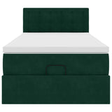 Struttura Letto Pouf con Materasso 90x190 cm in Velluto