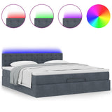Struttura Letto Pouf con Materasso 160x200 cm in Velluto