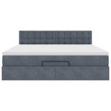 Struttura Letto Pouf con Materasso 160x200 cm in Velluto