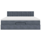 Struttura Letto Pouf con Materasso 180x200 cm in Velluto