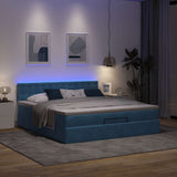 Struttura Letto Pouf con Materasso 180x200 cm in Velluto