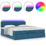 Struttura Letto Pouf con Materasso 180x200 cm in Velluto