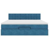 Struttura Letto Pouf con Materasso 180x200 cm in Velluto