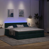 Struttura Letto Pouf con Materassi 200x200 cm Velluto