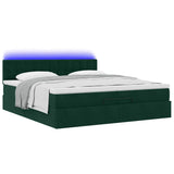 Struttura Letto Pouf con Materassi 200x200 cm Velluto
