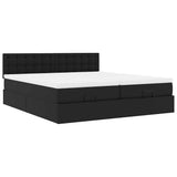 Pouf Letto con Materassi e LED Nero 180x200cm Similpelle