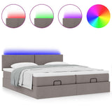 Struttura Letto Pouf con Materassi Tortora 180x200cm in Tessuto