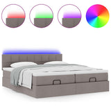 Struttura Letto Pouf con Materassi Tortora 160x200cm in Tessuto