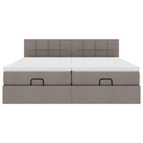 Struttura Letto Pouf con Materassi Tortora 160x200cm in Tessuto
