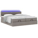 Struttura Letto Pouf con Materassi Tortora 160x200cm in Tessuto