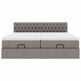 Struttura Letto Pouf con Materassi Tortora 160x200cm in Tessuto