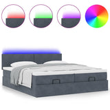 Struttura Letto Pouf con Materassi 180x200 cm Velluto