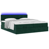 Struttura Letto Pouf con Materassi 200x200 cm Velluto