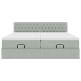 Struttura Letto Pouf con Materassi 160x200 cm in Velluto