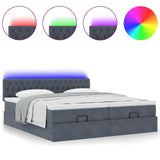 Struttura Letto Pouf con Materassi 180x200 cm Velluto