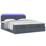 Struttura Letto Pouf con Materassi 160x200 cm in Velluto