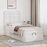 Letto Pouf con Materasso Bianco 80x200 cm Similpelle