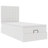 Letto Pouf con Materasso Bianco 80x200 cm Similpelle