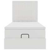 Letto Pouf con Materasso Bianco 80x200 cm Similpelle