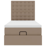 Letto Pouf con Materasso Cappucino 90x200 cm Similpelle