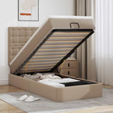 Letto Pouf con Materasso Cappucino 90x200 cm Similpelle
