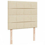 Struttura Letto Pouf con Materasso Crema 120x200 cm in Tessuto