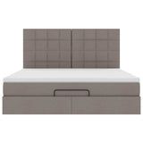 Struttura Letto Pouf con Materasso Tortora 160x200cm in Tessuto