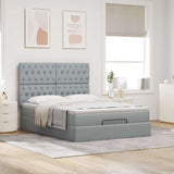 Struttura Letto Pouf con Materasso 140x200 cm in Tessuto