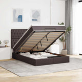 Struttura Letto Pouf con Materasso 140x200 cm in Tessuto