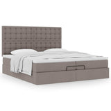 Struttura Letto Pouf con Materassi Tortora 200x200 cm Tessuto