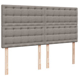Struttura Letto Pouf con Materassi Tortora 200x200 cm Tessuto