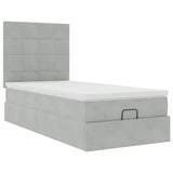Struttura Letto Pouf con Materassi 90x190 cm in Velluto