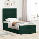 Struttura Letto Pouf con Materassi 90x200 cm in Velluto