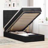 Struttura Letto Pouf con Materassi Nero 100x200 cm Velluto