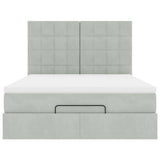 Struttura Letto Pouf con Materassi 140x190 cm Velluto