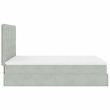 Struttura Letto Pouf con Materassi 140x190 cm Velluto