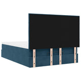 Struttura Letto Pouf con Materassi Blu 140x200cm in Velluto