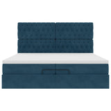 Struttura Letto Pouf con Materassi 200x200 cm Velluto