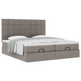 Struttura Letto Pouf con Materassi Tortora 160x200cm in Tessuto