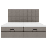 Struttura Letto Pouf con Materassi Tortora 160x200cm in Tessuto
