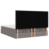 Struttura Letto Pouf con Materassi Tortora 160x200cm in Tessuto