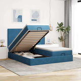 Struttura Letto Pouf con Materassi 200x200 cm Velluto