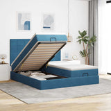 Struttura Letto Pouf con Materassi 200x200 cm Velluto