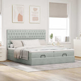Struttura Letto Pouf con Materassi 160x200 cm in Velluto