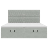 Struttura Letto Pouf con Materassi 160x200 cm in Velluto