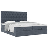 Struttura Letto Pouf con Materassi 160x200 cm in Velluto